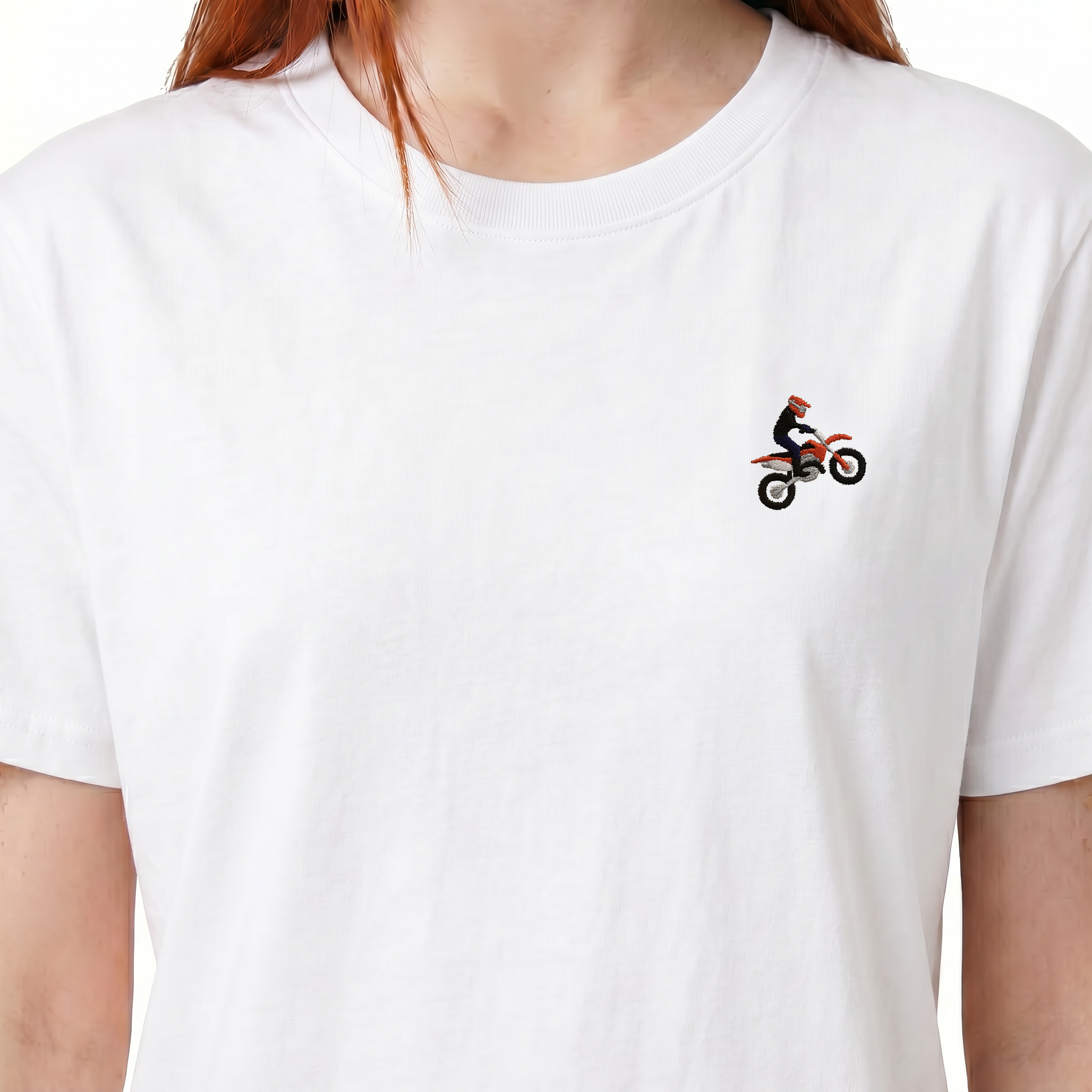 T-shirt brodé — Pilote de motocross