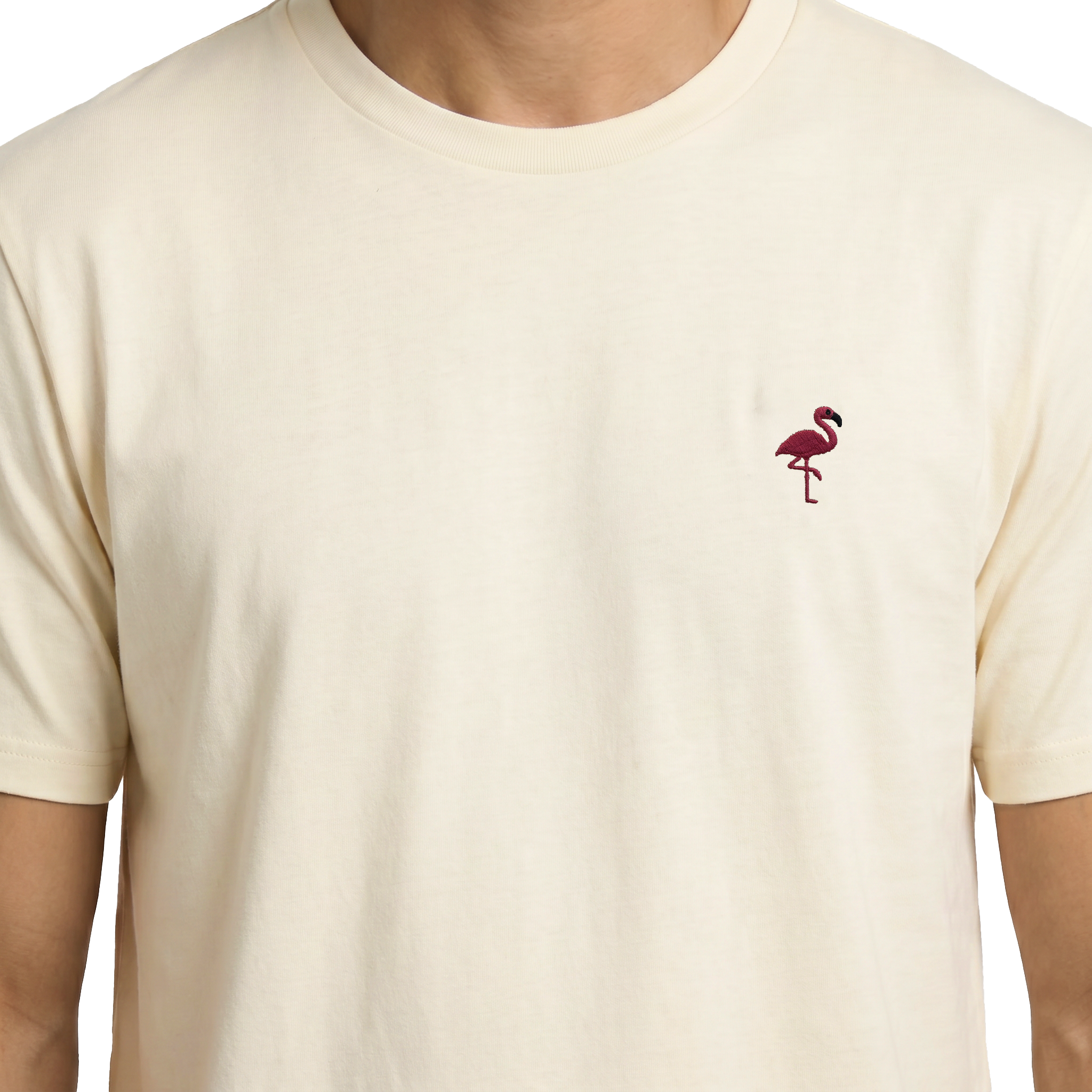 T-shirt brodé — Flamant Rose