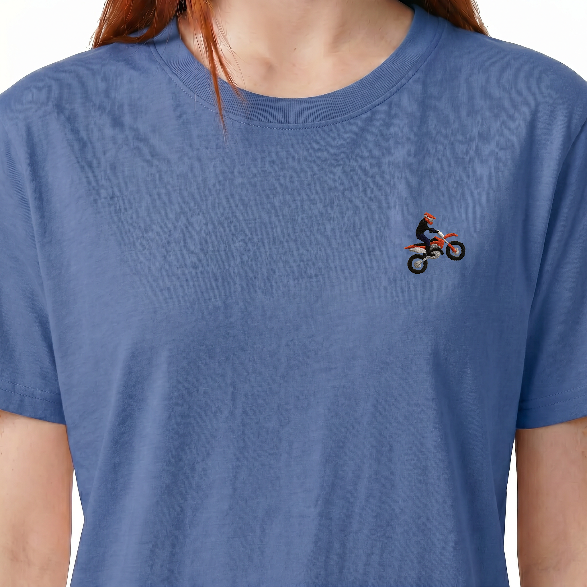T-shirt brodé — Pilote de motocross