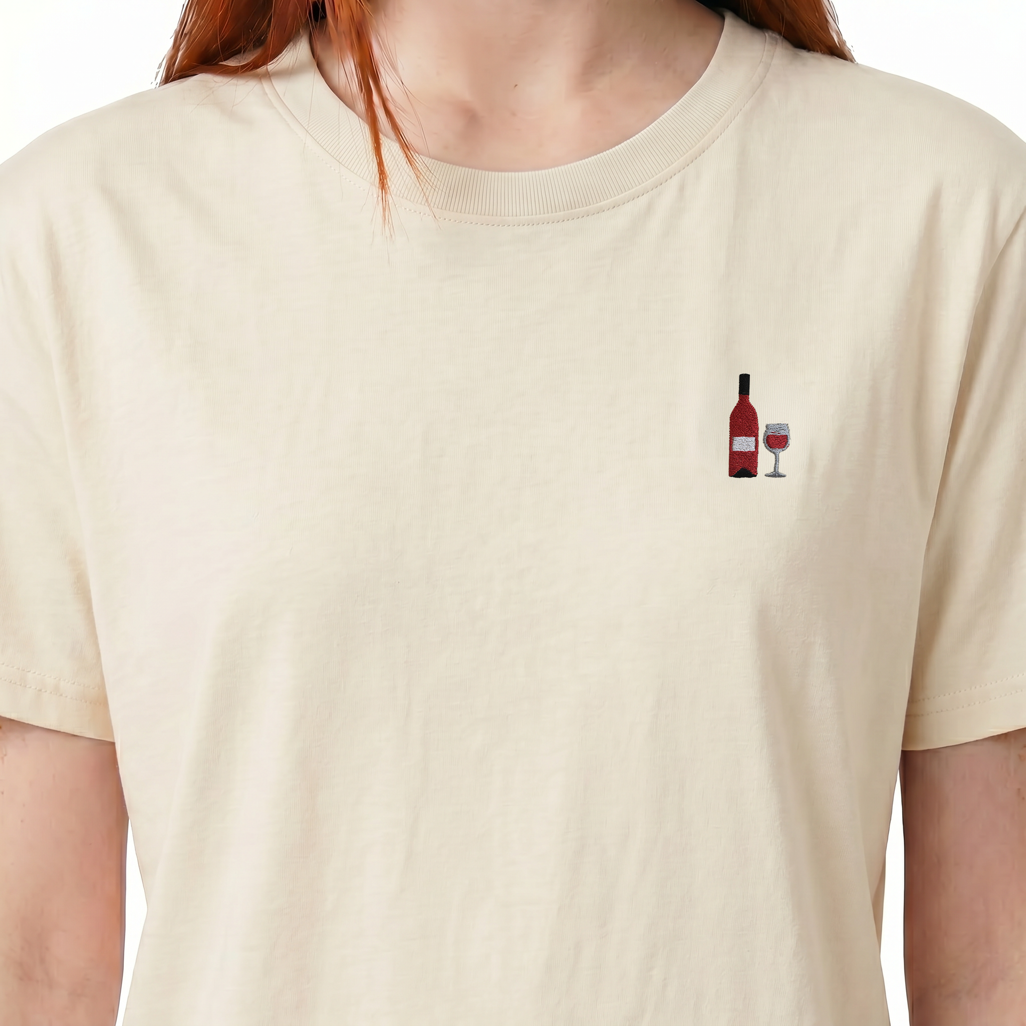 T-shirt brodé — Vin Rouge