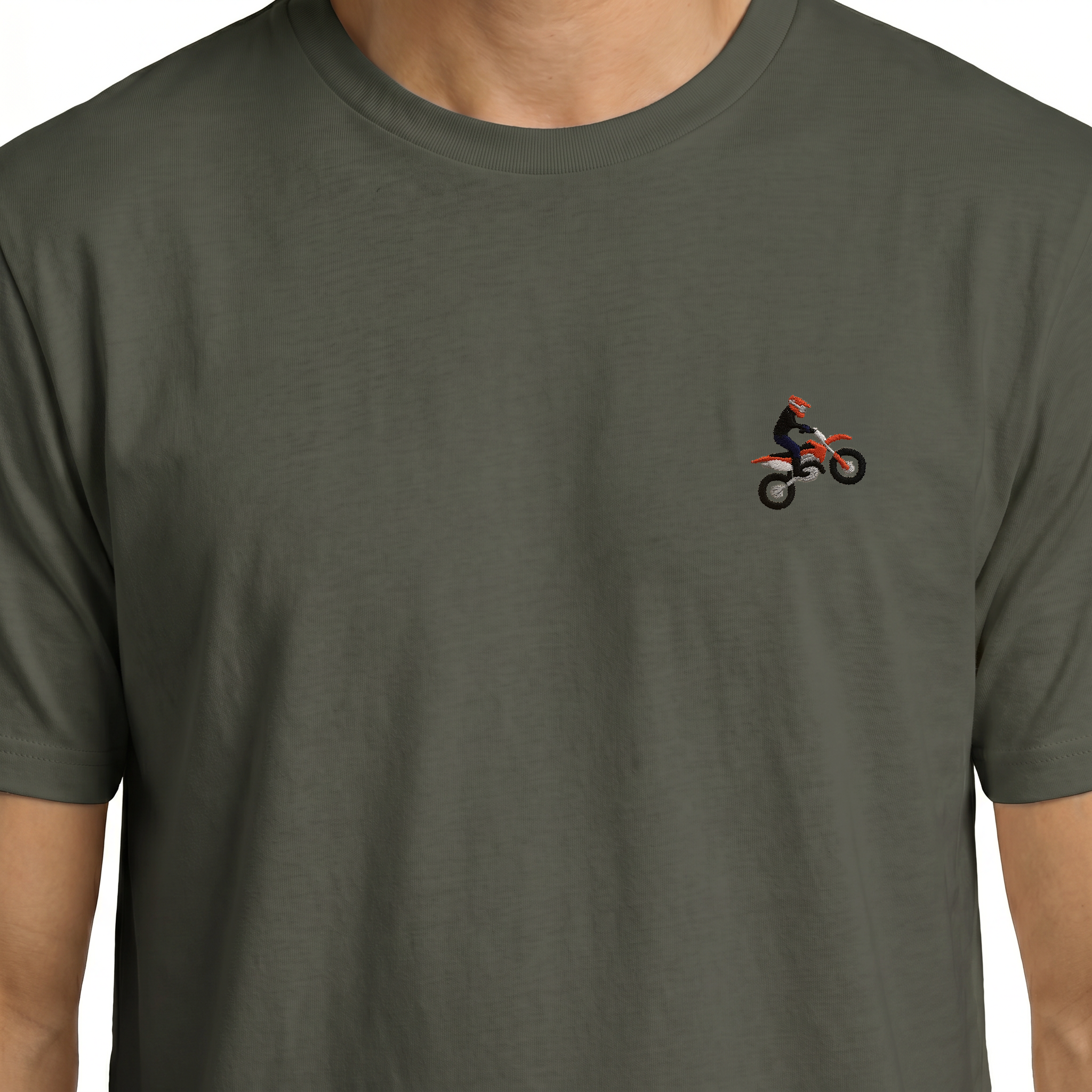 T-shirt brodé — Pilote de motocross