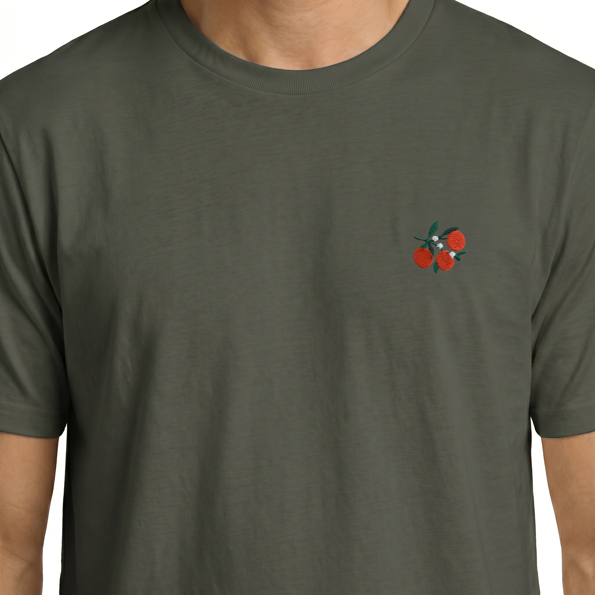 T-shirt brodé — Branche d'oranger
