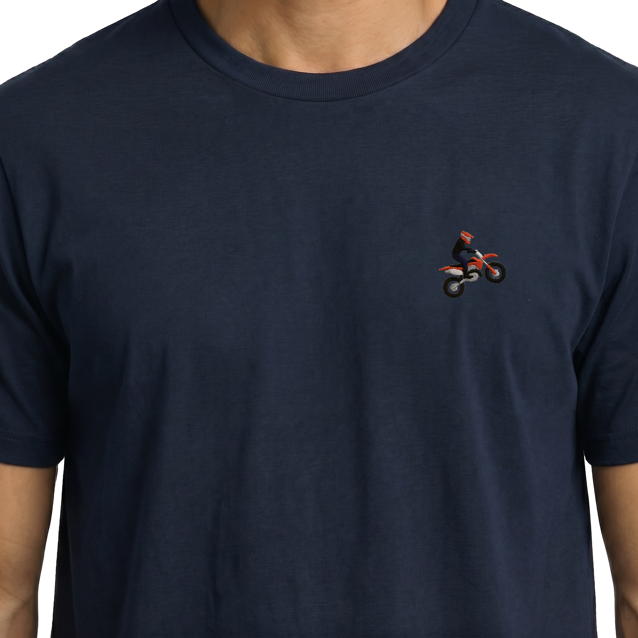 T-shirt brodé — Pilote de motocross